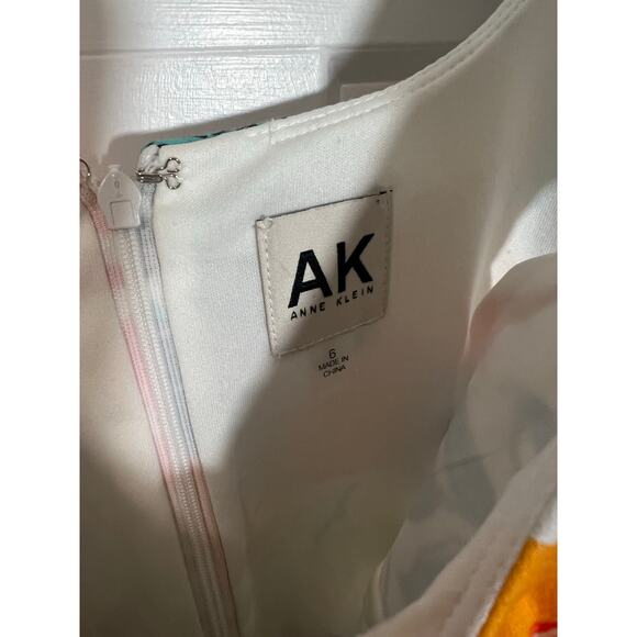 Anne Klein Sleeveless Spring Summer Mini Peach Dress Size 6 Medium Women Bright - Picture 5 of 9